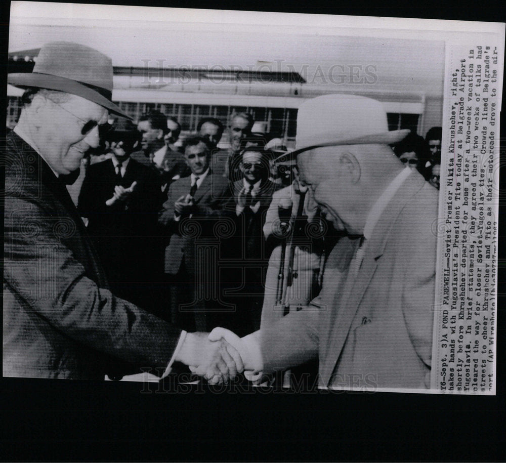 1963 Press Photo Khrushchev's Farewell To Yugoslavia - Historic Images