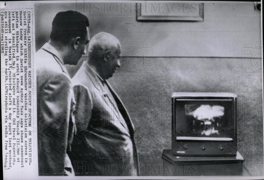 1962 Press Photo Soviet Premier Krushchev Moscow TV - Historic Images