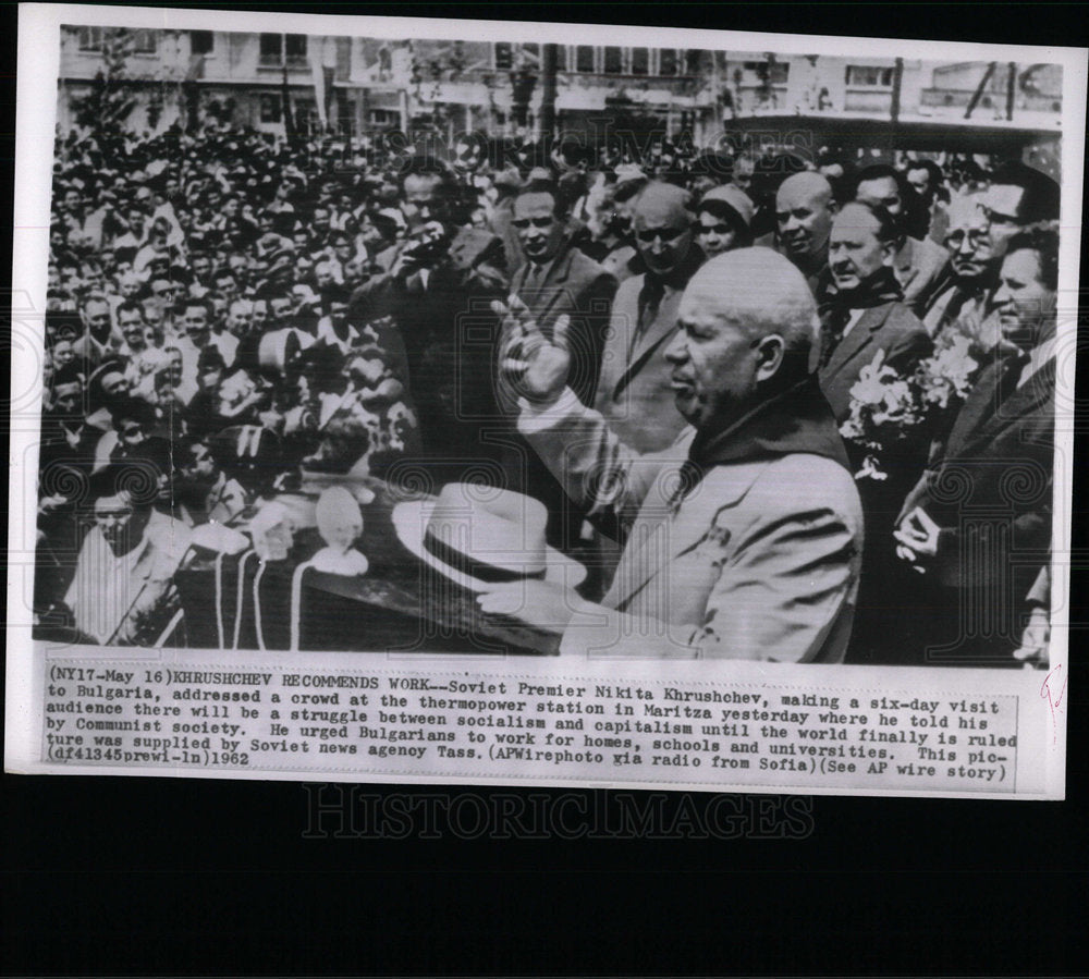 1962 Press Photo Soviet Premier Nikita Khrushchev - Historic Images