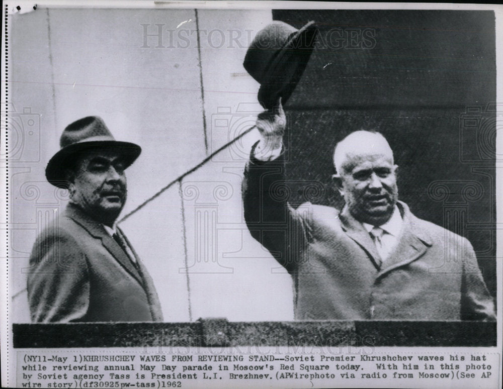 1962 Press Photo Soviet Premier Khrushchev Moscow Red  - Historic Images