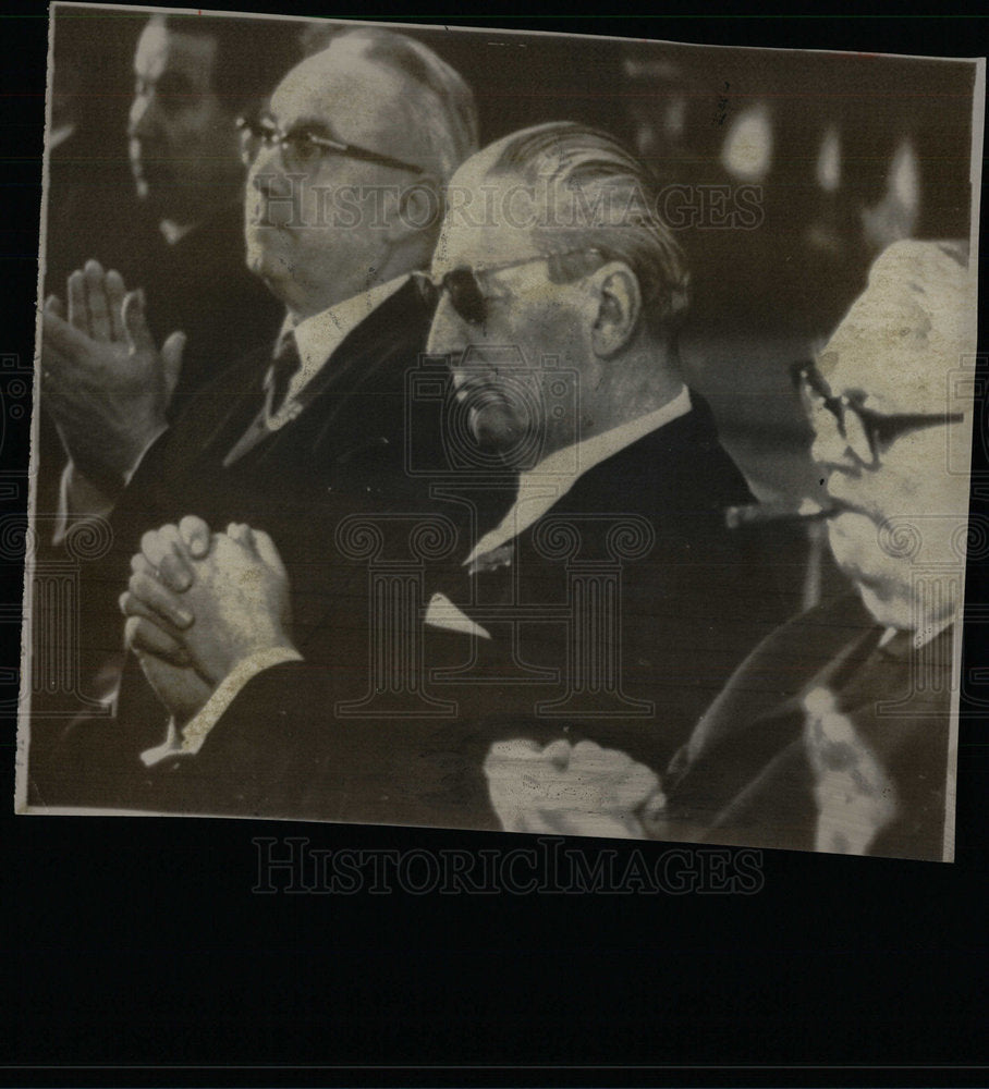 1966 Press Photo Chancellor Georg Kiesinger w/ Dr. Bruno Heck Christian Democrat - Historic Images