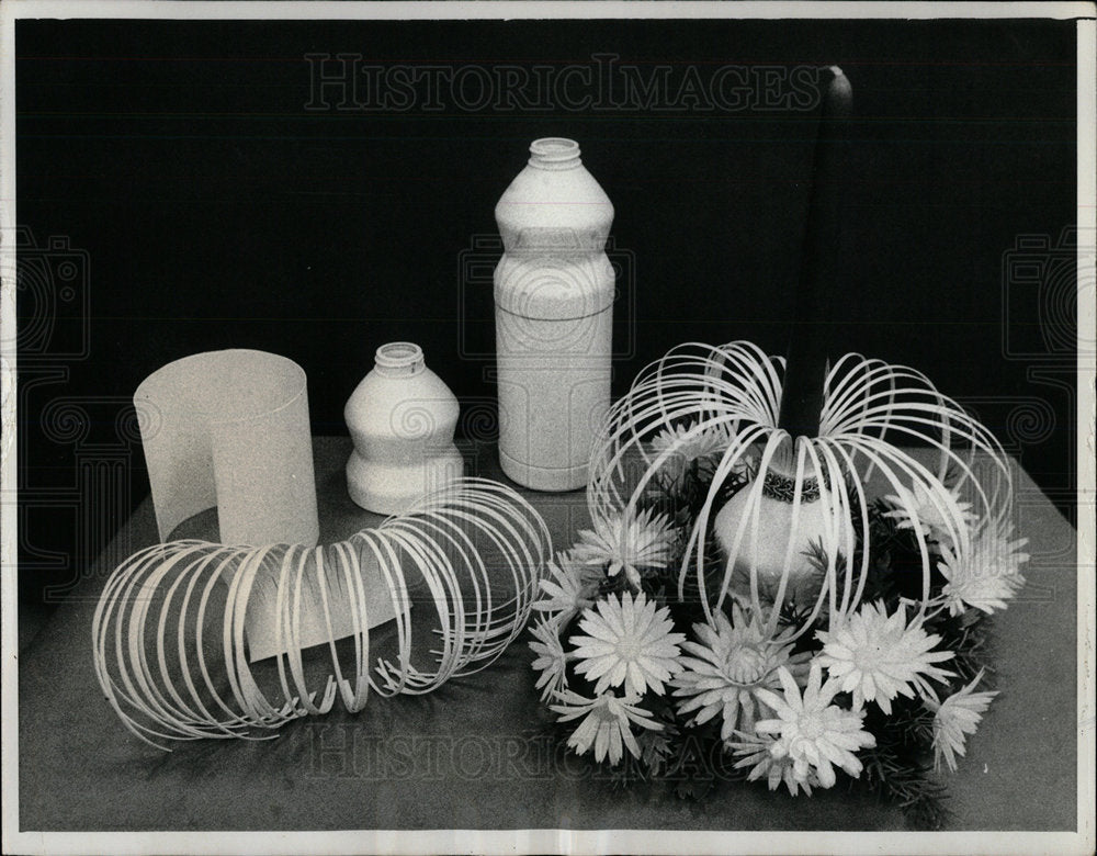 1973 Press Photo Bleach Bottles - Historic Images