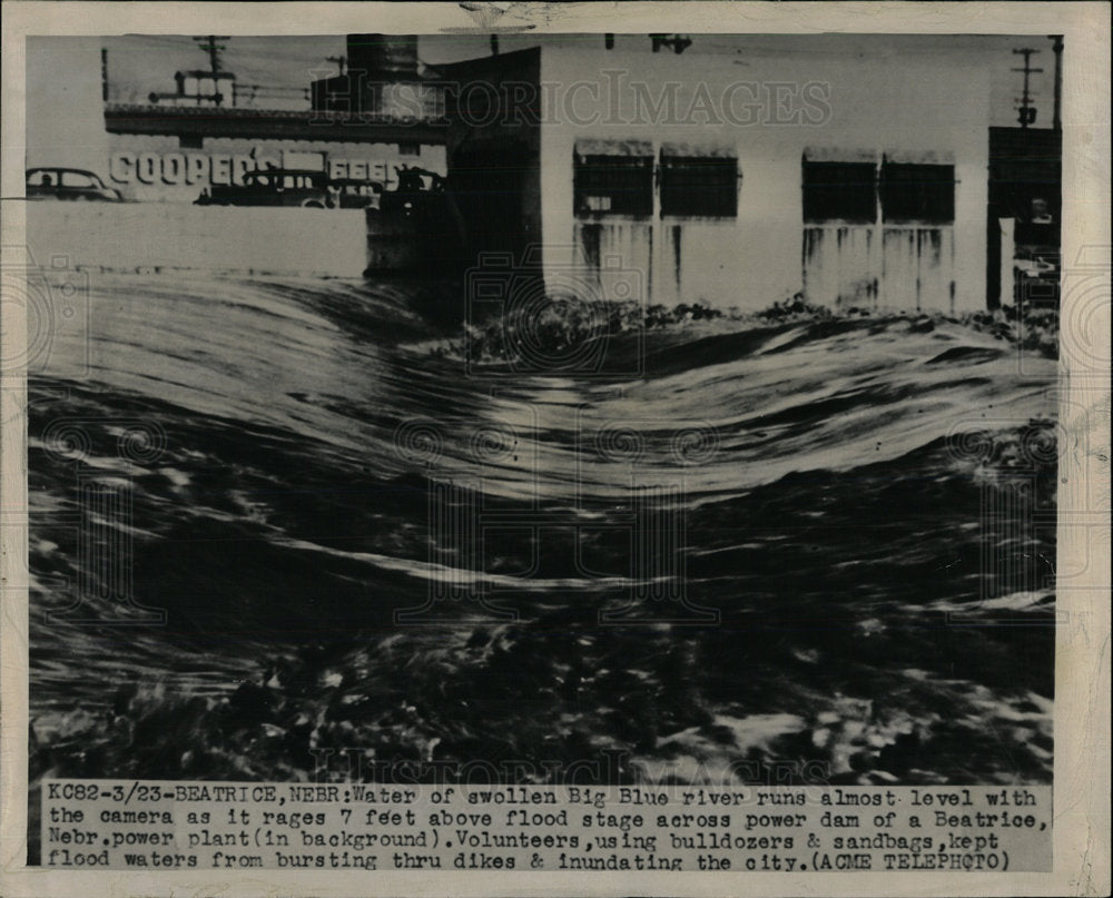 1948 Water flood stage Beatrice camera dam - Historic Images