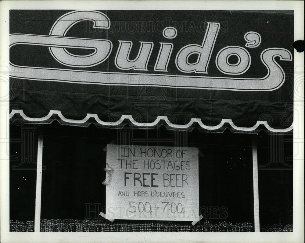 1981 Press Photo Guidos restaurant Detroit exterior  - Historic Images