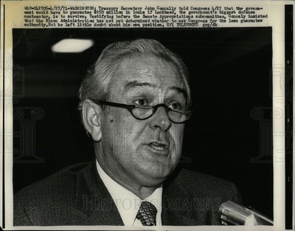 1971 Press Photo Washington Treasury Secretary Conally - Historic Images