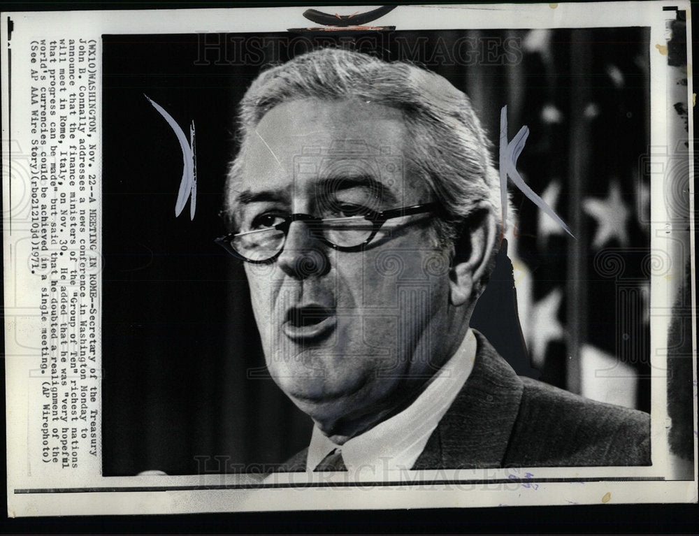 1971 Press Photo Treasury Secretary John B. Connally - Historic Images