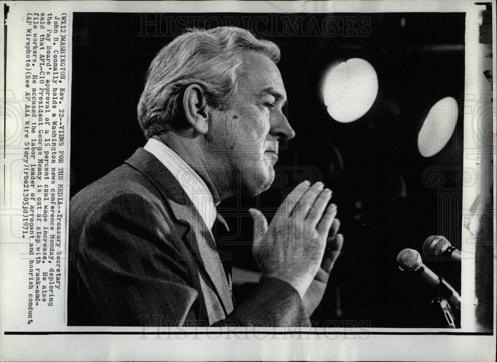 1971 Press Photo Treasury Secretary John Connally - Historic Images