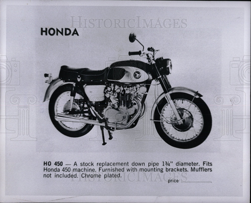 1969 Press Photo Honda machine Brackets stock pipe  - Historic Images
