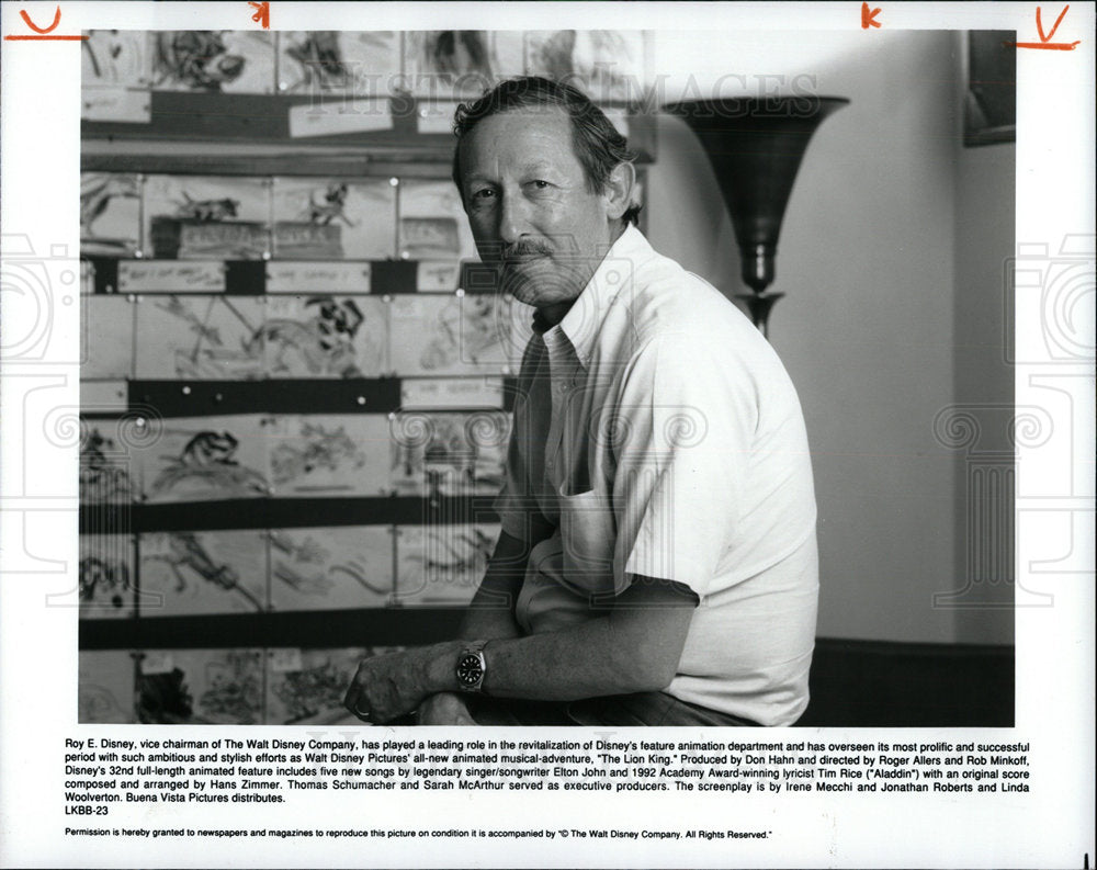 1994 Press Photo Roy Disney Film Movie Maker Disney Co - Historic Images
