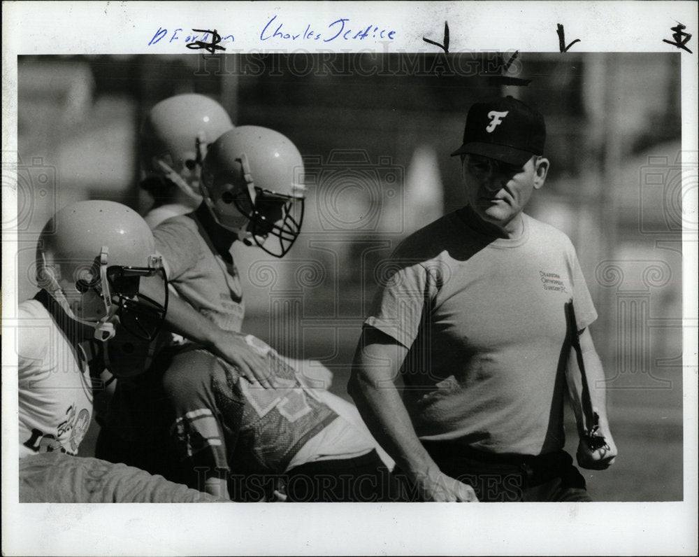 1986 Press Photo Head Coach Charlis Jestice - Historic Images