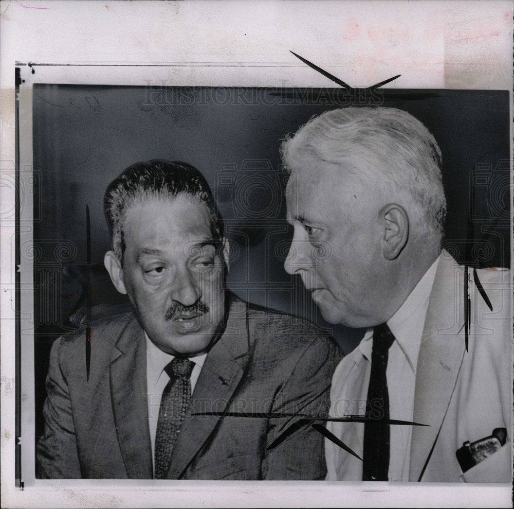 1962PressPhoto Thrugood Marshall talks with Sen.Keating - Historic Images