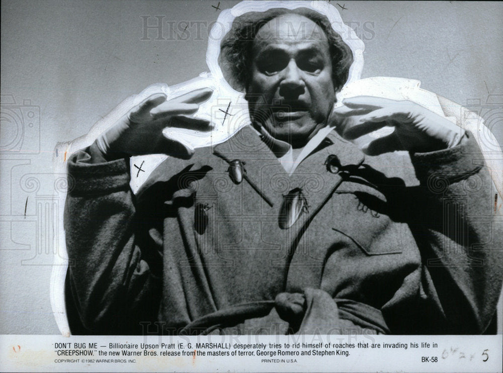 1982 Press Photo Actor E.G. Marshall Creepshow Movie - Historic Images
