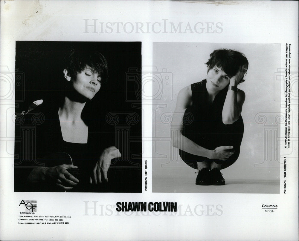 1990 Press Photo Shawn Colvin American Singer Musician - Historic Images