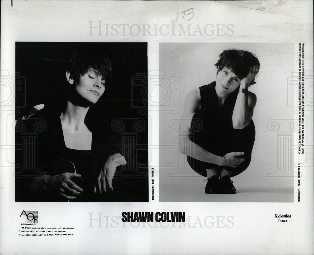 1990 Press Photo Shawn Colvin American Singer Musician - Historic Images