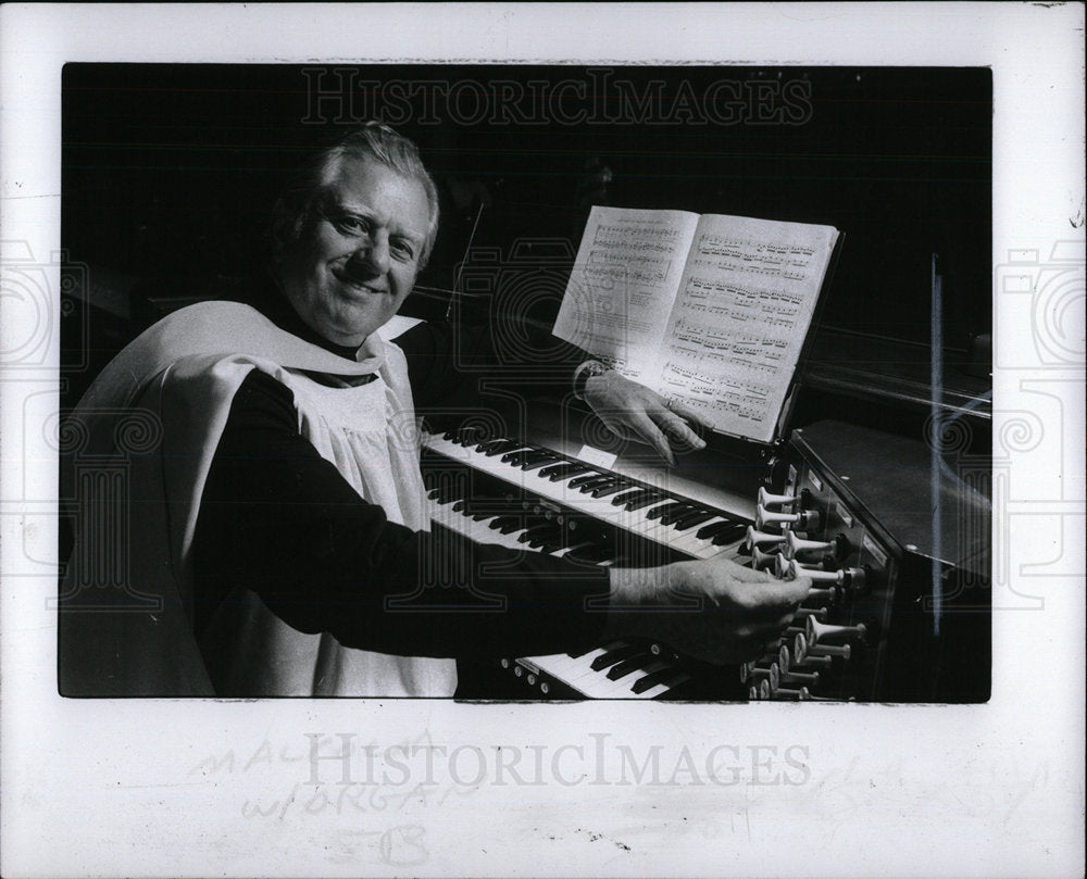 1978 Press Photo Malcolm Johns Organist Christ Church - Historic Images