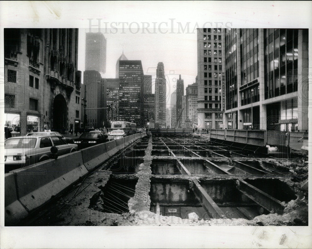 1992 Press Photo North Michigan Avenue Reconstruction - Historic Images