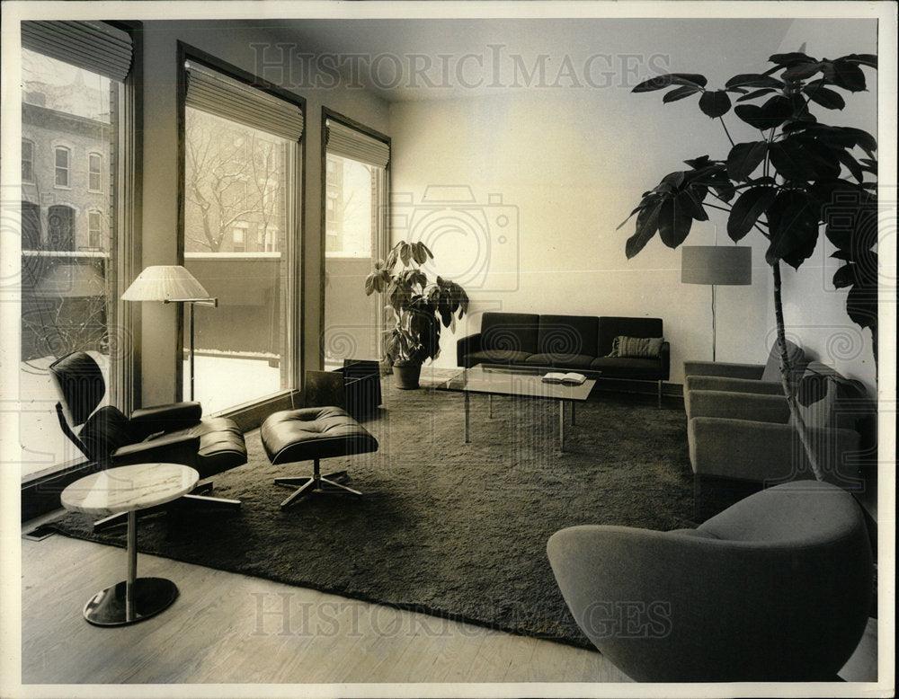 1963 Press Photo Townhouses Home interior Decorations - Historic Images