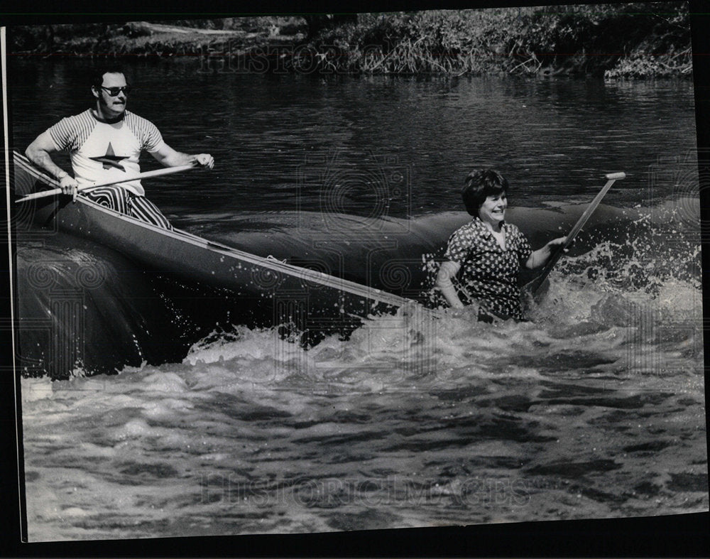 1973 Press Photo Des Plaines Canoe Race  - Historic Images