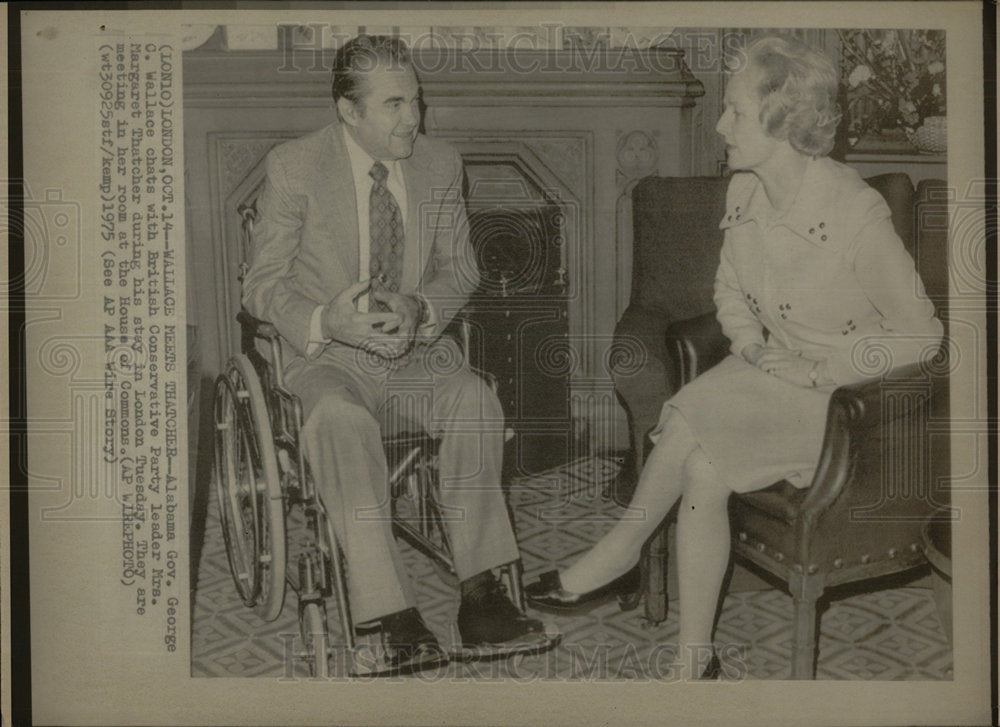 1975 Press Photo George Wallace Margaret Thatcher - Historic Images