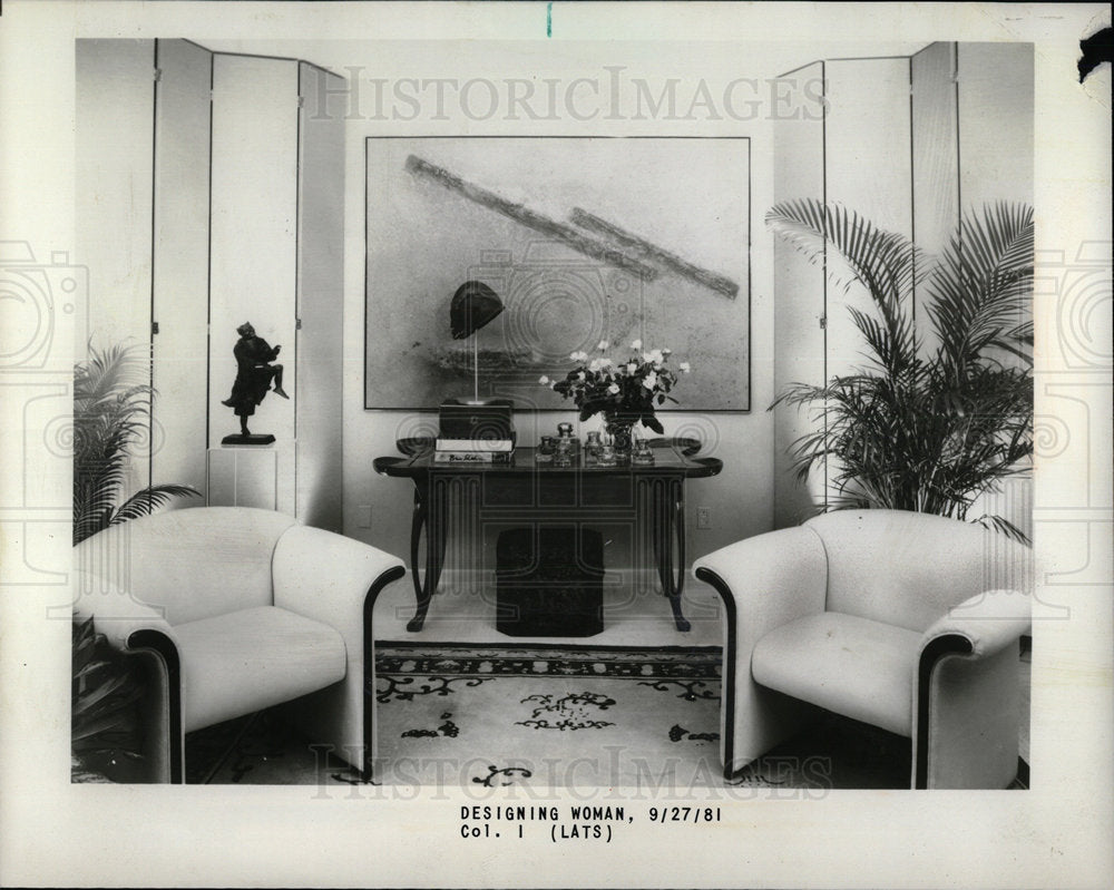 1982 Press Photo Furniture room arrangement object use - Historic Images