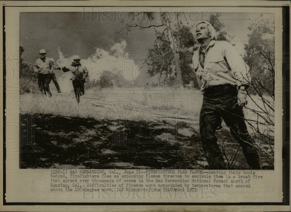 1973 Press Photo Fire Flames - Historic Images
