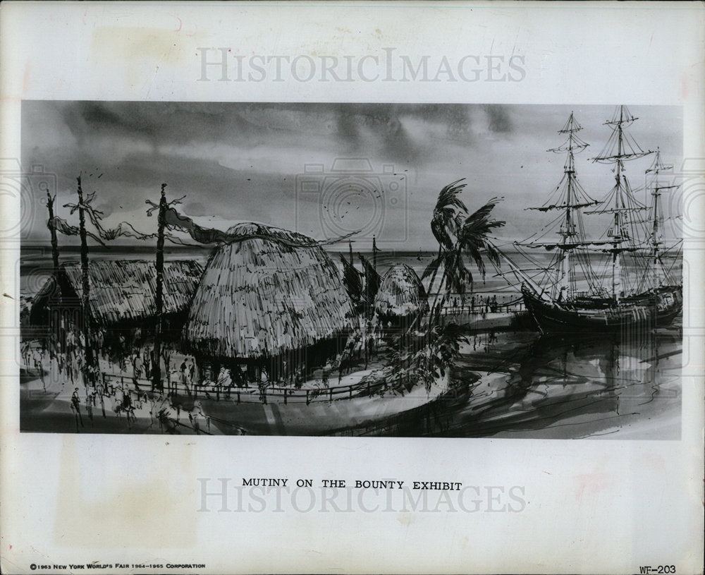 1961 Press Photo Artists Sketch Bounty World Mutiny  - Historic Images