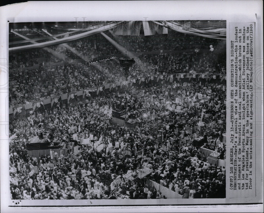 1960 Press Photo Demonstration Democratic convention  - Historic Images