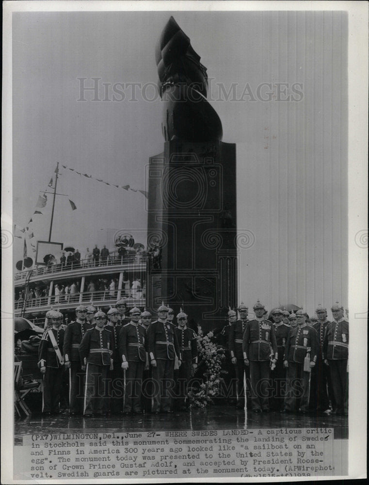 1938 Press Photo Stockholm commemorating Swedes Finns  - Historic Images