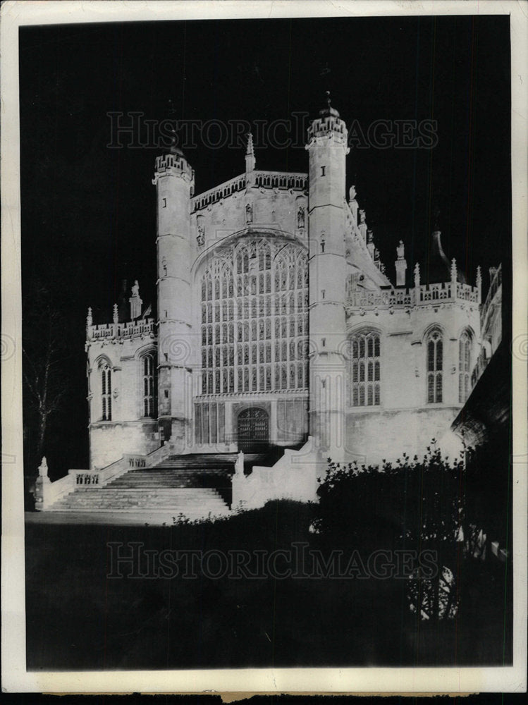 1937 Press Photo St George chapel Windsor castle light - Historic Images