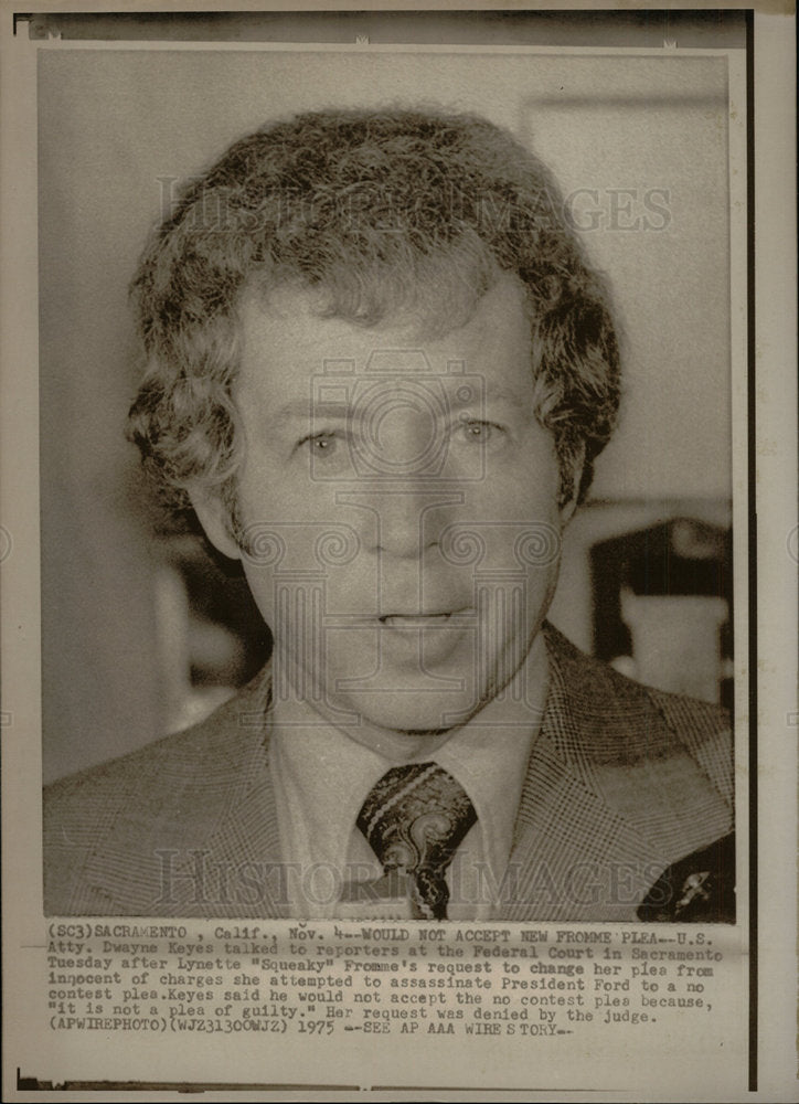 1975 Press Photo U.S. ATTY. DWAYNE KEYES  FEDERAL COURT - Historic Images