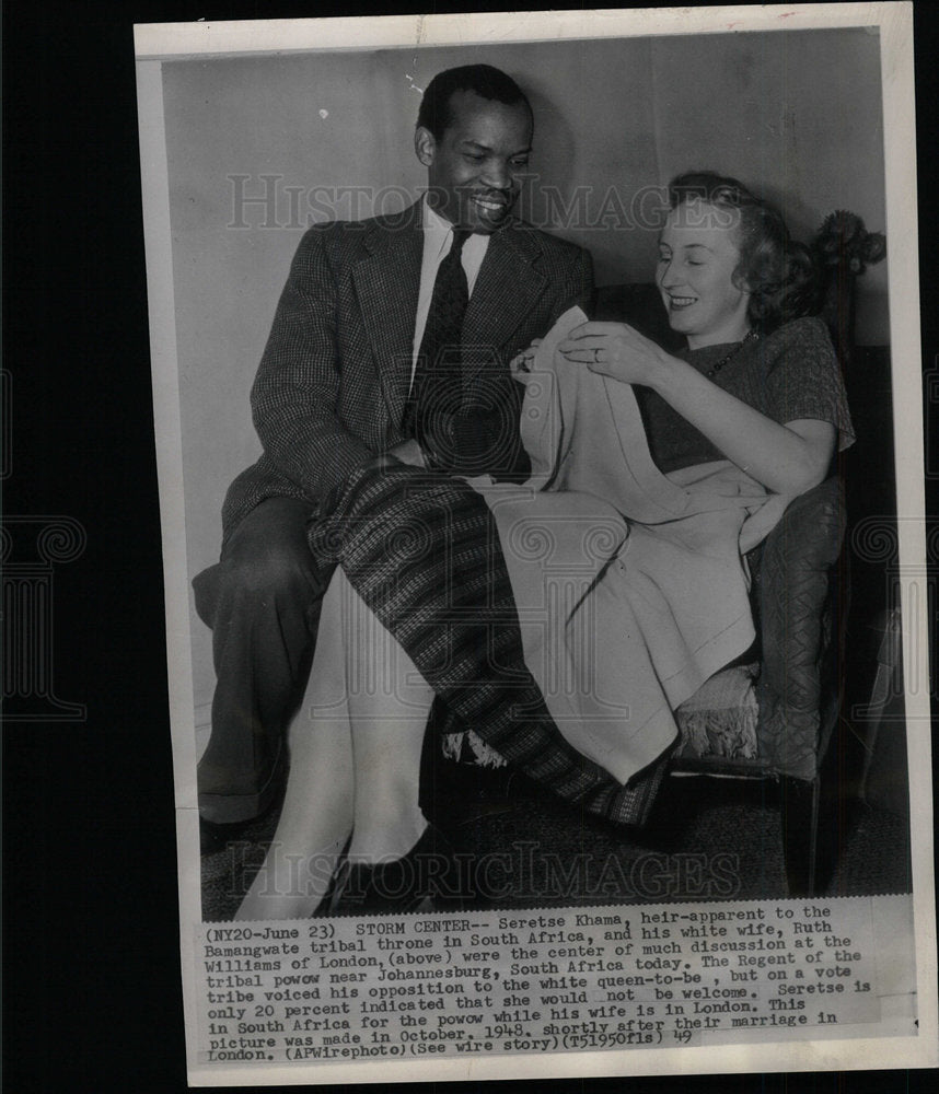 1949 South African Heir Khama With Wife - Historic Images