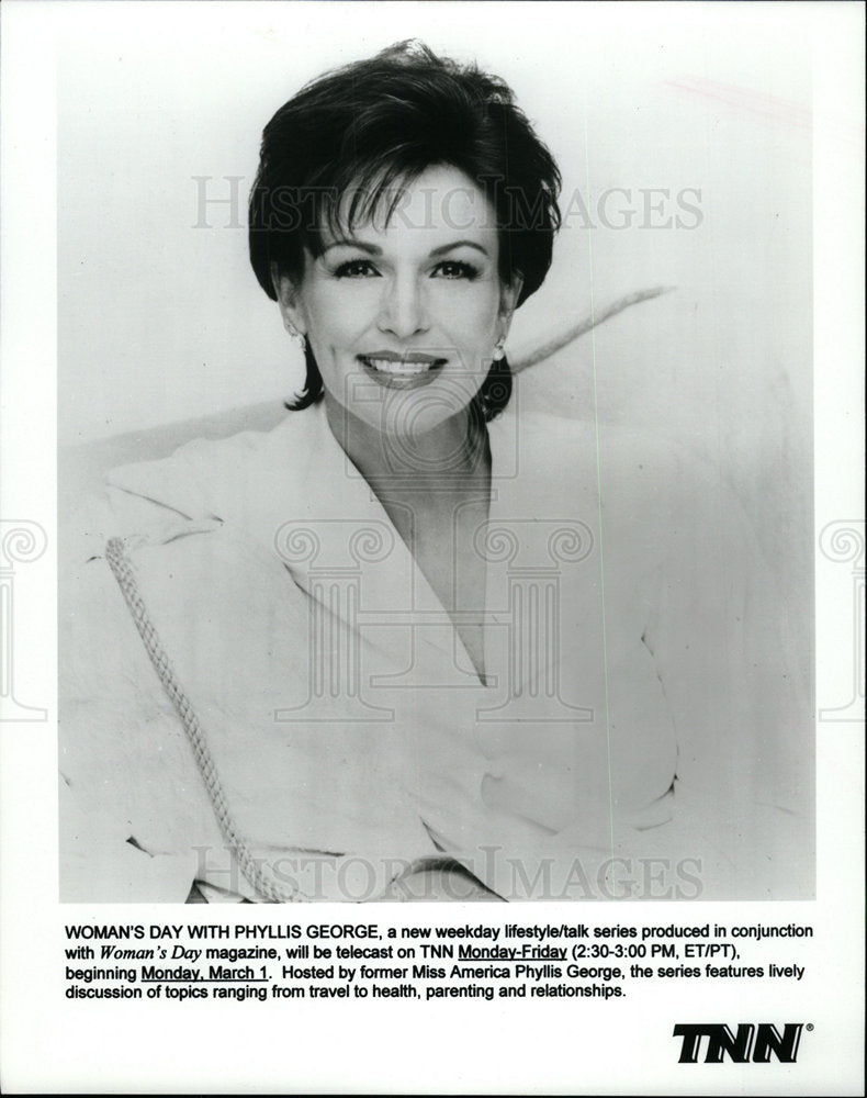 1999 Press Photo Woman's Day with Phyllis George TV - Historic Images
