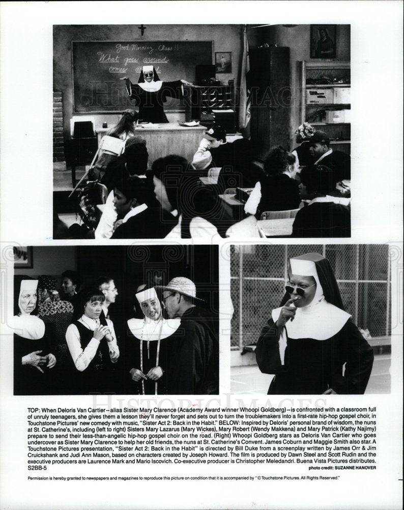 1993 Press Photo Whoopi Goldberg Sister Act 2: Habit - Historic Images