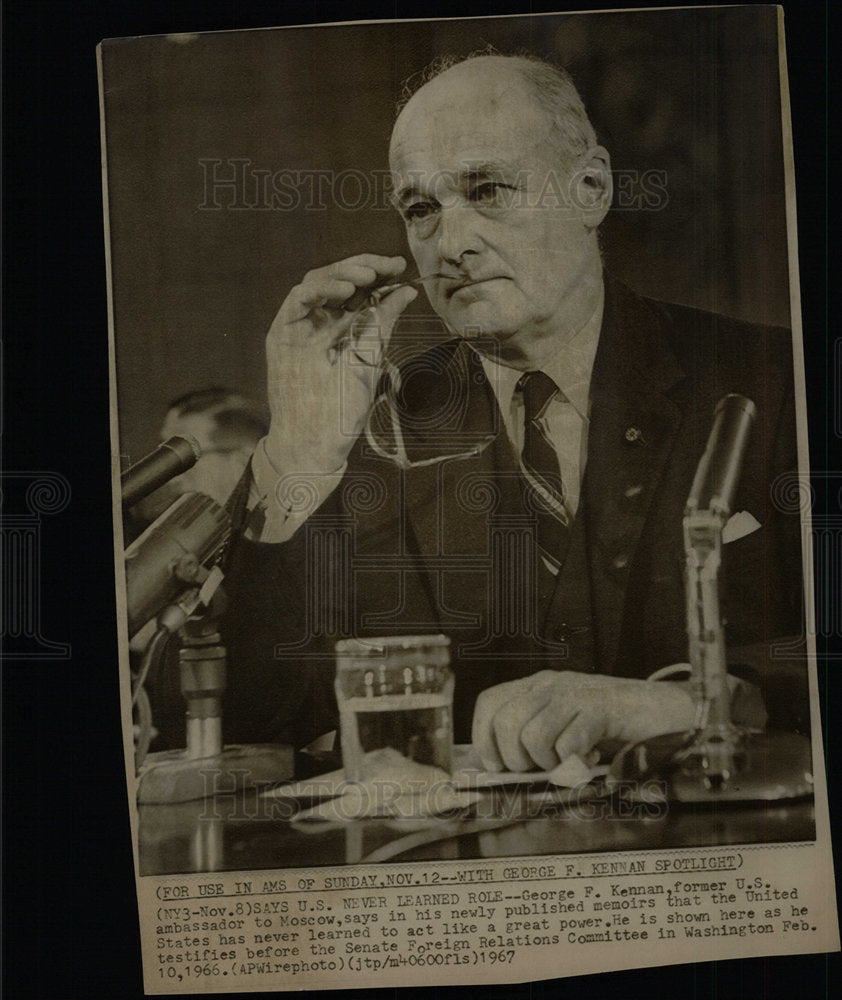 1967 Press Photo George Frost Kennan American Adviser - Historic Images