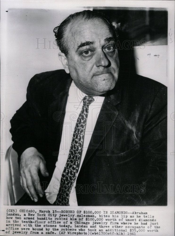 1961 Press Photo Landau New York City jewelry salesman - Historic Images