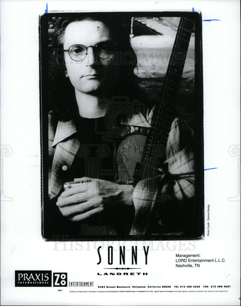 1995 Press Photo Sonny Landreth blues musician guitar - Historic Images