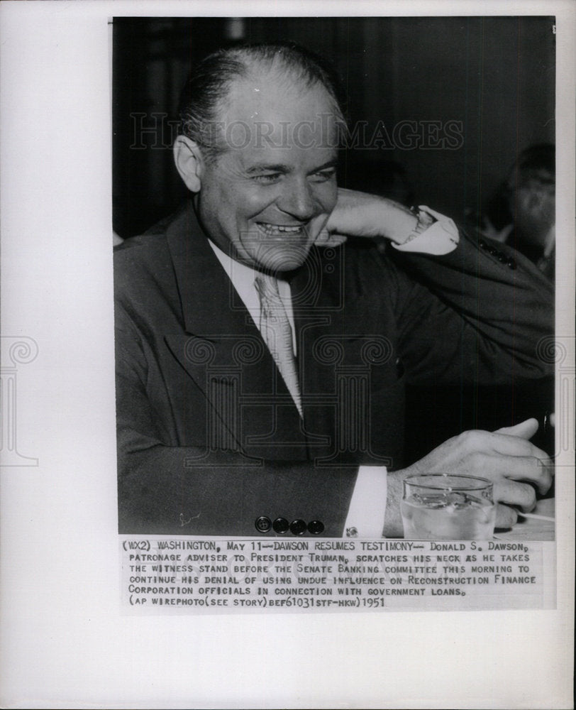 1951 Donald Dawson President Truman witness - Historic Images