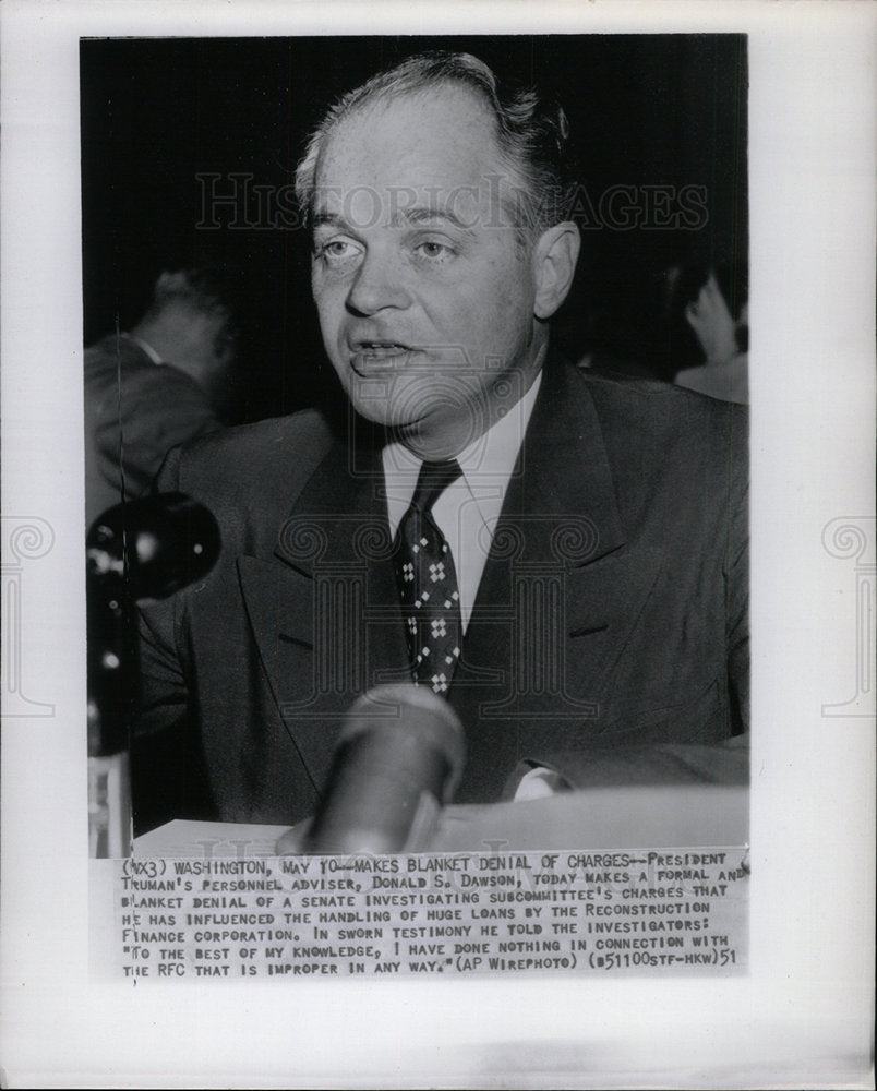1951 President Advisor Donald Dawson - Historic Images