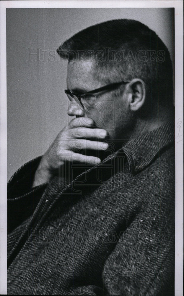 1961 Press Photo Joe C. DeMersseman Listens Questions - Historic Images