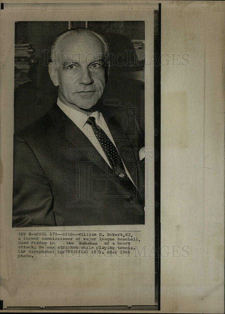 1966 Press Photo MLB Commissioner William Eckert - Historic Images