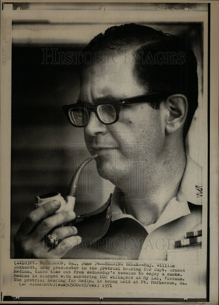1971 Press Photo Maj. William Eckhardt Army Prosecutor - Historic Images