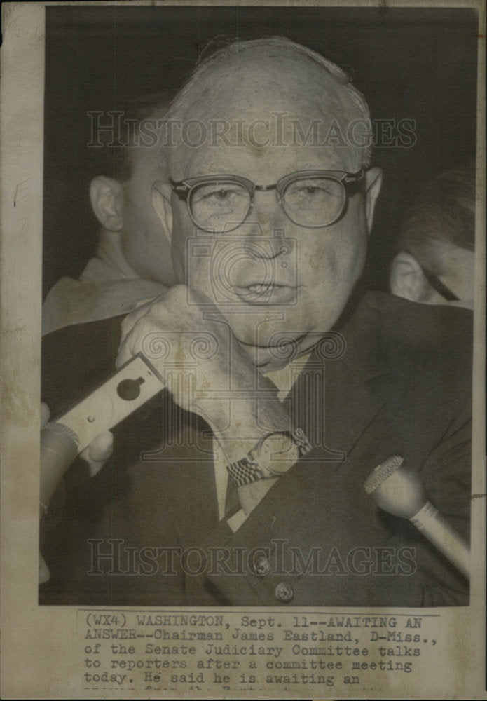 1968 Press Photo Senator James Eastland Rank Democrat  - Historic Images
