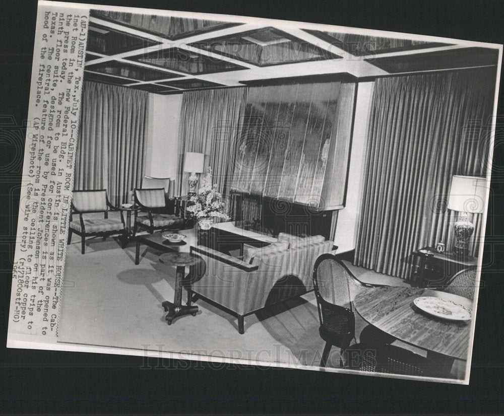 1965 Press Photo President Lyndon Johnson Cabinet Room  - Historic Images
