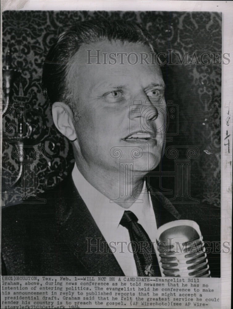 1964 Evangelist Bill Graham Politics Newsme-Historic Images