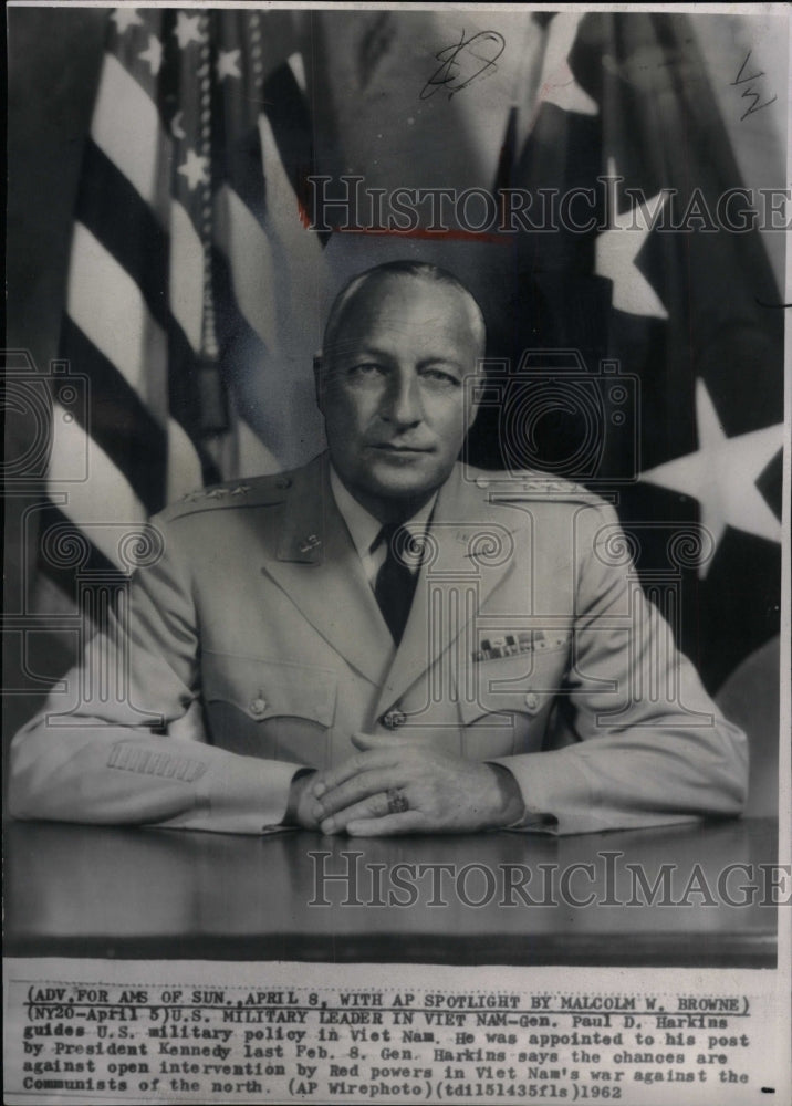 1962 Press Photo General Paul D. Harkins- RSA00241 - Historic Images