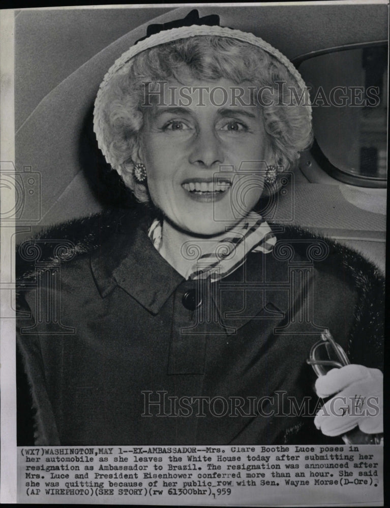 1959 Clare Booth Luce resigns - Historic Images