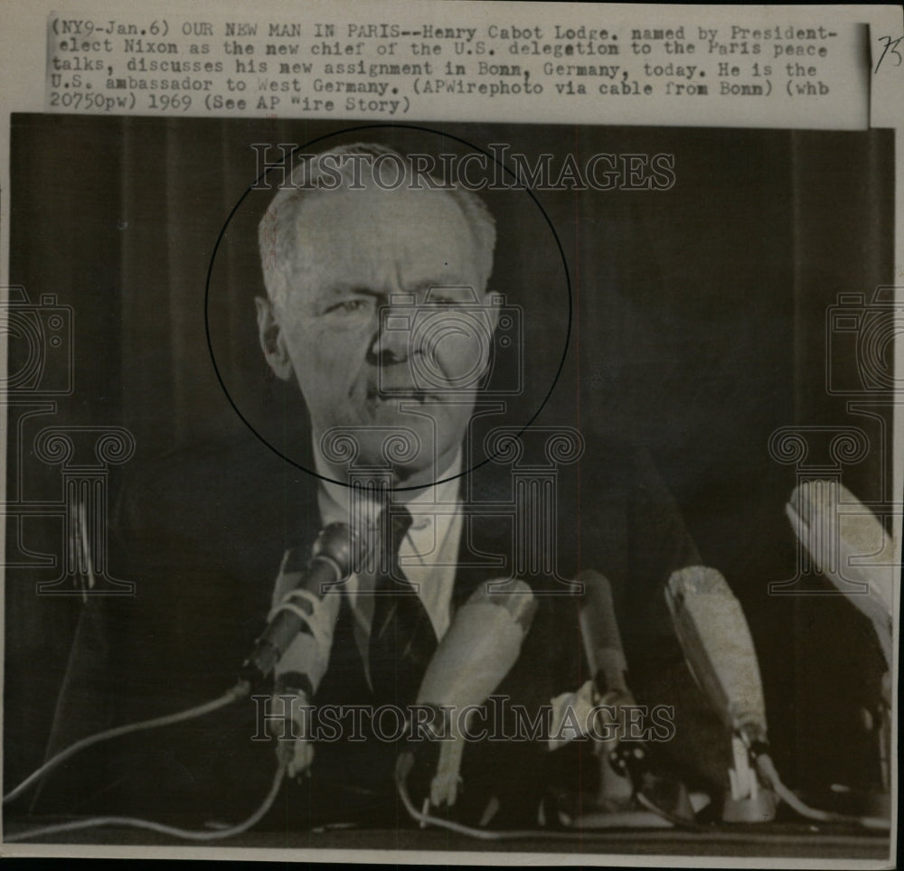 1969 Henry Cabot Lodge Paris Peace talks-Historic Images