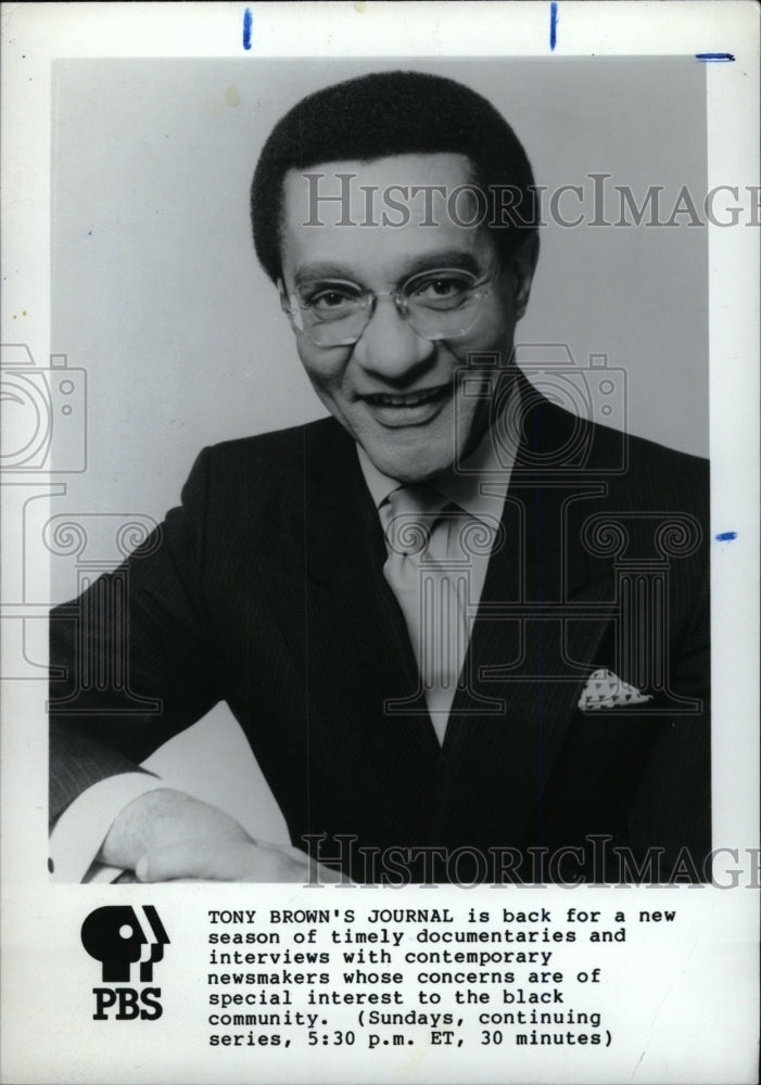 1990 Press Photo Tony Brown&#39;s Journal New Season Interv- RSA00545 - Historic Images