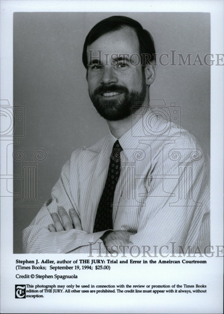 1994 Stephen J. Adler author of THE JURY Tr - Historic Images