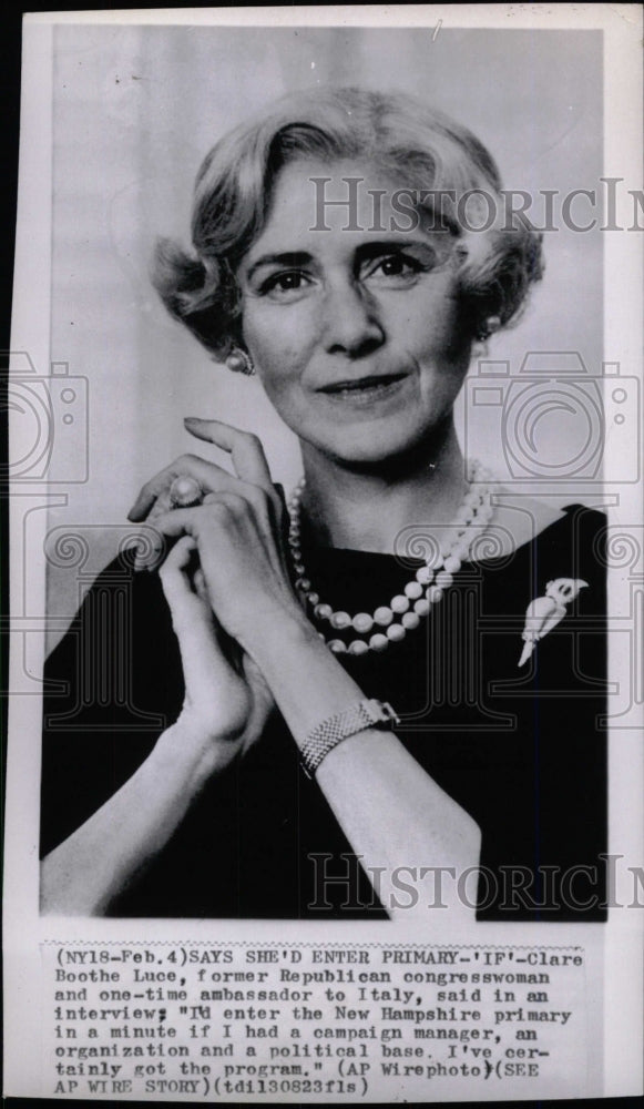 1964 Politician Clare Boothe Luce - Historic Images